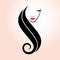 Hairstyle beauty fashion logo design with silhouette style