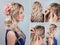 Hairstyle braid with fresh flowers tutorial