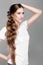 Hairstyle braid. woman with long hair