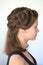 Hairstyle braiding on medium length