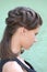 Hairstyle braiding on medium length