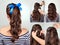 Hairstyle pony tail on curly hair tutorial