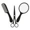 Hairstyling set. Hand-drawn tools. Collection of hairdressing icons isolated on white.