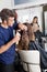 Hairstylists Setting Up Customer\'s Hair