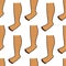 Hairy legs seamless doodle pattern