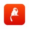 Hairy monkey icon digital red