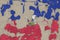 Haiti flag depicted in paint colors on old obsolete messy concrete wall closeup. Textured banner on rough background