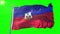 Haiti flag seamless looping 3D rendering video. Beautiful textile cloth fabric loop waving