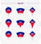 Haiti flag, set of location pin icons of Haiti flag