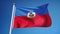 Haiti flag in slow motion seamlessly looped with alpha