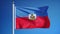 Haiti flag in slow motion seamlessly looped with alpha