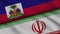 Haiti and Iran Flags, Breaking News, Political Diplomacy Crisis Concept