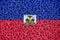 Haiti national flag made of water drops. Background forecast season concept