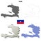 Haiti outline map set