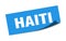 Haiti sticker. Haiti square peeler sign.