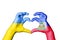 Haiti Ukraine Heart, Hand gesture making heart