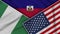 Haiti United States of America Nigeria Flags Together Fabric Texture Illustration