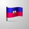 Haiti waving Shiny Flag design vector
