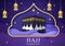 Hajj or Umrah Mabroor Cartoon Illustration with Makkah Kaaba Suitable for Background, Poster or Landing Page Templates