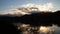 Hakarimata ranges winter sunset beside waikato river