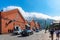 Hakodate, Hokkaido, Japan. Kanemori Red Brick Warehouse in summer sunny day