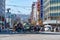 Hakodate station front square, Hakodate cityscape in spring