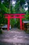 HAKONE, JAPAN - JULY 02, 2017: Red Tori Gate at Fushimi Inari Shrine in Kyoto, Japan