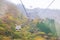 Hakone, Japan - October 23, 2016: Hakone ropeway to Owakudani valley in Fuji volcanic zone Hakone, Japan