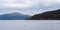 Hakone Jinja Heiwa no Torii with lake in Hakone old town, Kanagawa, urban city in Japan. Architecture landscape background