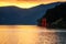 Hakone Torii gate at Lake Ashi during sunset