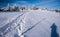 Hala na Malej Raczy mountain meadow in winter Zywiec Beskids mountains on polish - slovakian borders