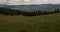 Hala Rycerzowa meadow with hills on the background in Zywiec Beskids mountains in Poland