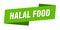 halal food banner template. halal food ribbon label.
