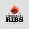 Halal ribs barbecue vector logo graphic label