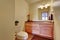 Half bathroom interior with beige walls