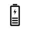 Half battery energy icon, simple style