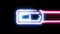 Half Battery symbol reveal. Blue, yellow, pink colors smoothly shimmer and form a neon electric number