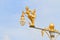 Half-bird half-woman on street lamp