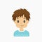 Half Body Little Boy Avatar Vector