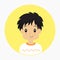 Half Body Little Boy Avatar Vector