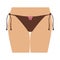 half body women with brown tanga bikini