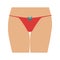 half body women with red tanga