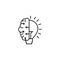 Half brain bulb innovation idea icon line style