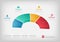 Half of a business pie chart for reports or