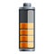 Half capacity battery icon, cartoon style