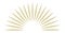 Half circle light rays. Golden vintage sunrise logo