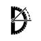 Half circle protractor black glyph icon