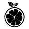Half citrus fruit icon