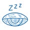 Half Closed Asleep Eye doodle icon hand drawn illustration