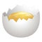 Half cracked egg icon cartoon vector. Broken eggshell